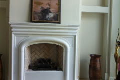 Simple stone fireplace design