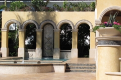 large water feature in garden