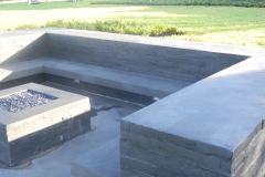 modern fire pit with seating area