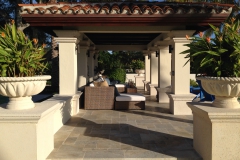 gazebo trimmed with cast stone