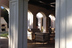 loggia with pilaster and frieze banding
