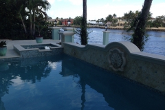 intracoastal water view pool deck cast stone pavers