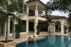 outdoor living area loggia pool with paddle area