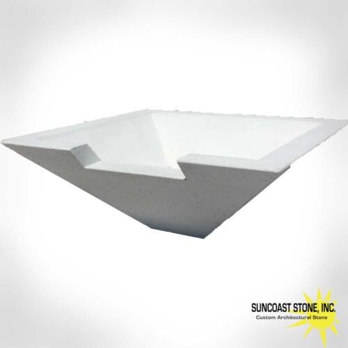 modern white square bowl water feature