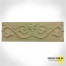 Plain buff color listello border tile with scrolled fleur-de-lis