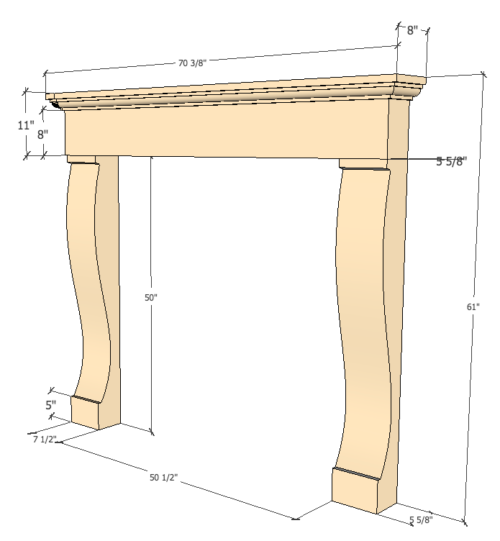 fp5 fireplace with dimensions