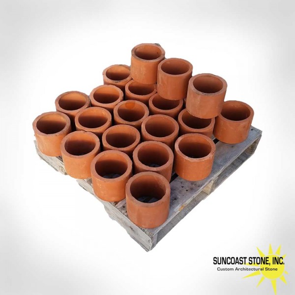 Spanish style terracotta clay attic gable vent tubes