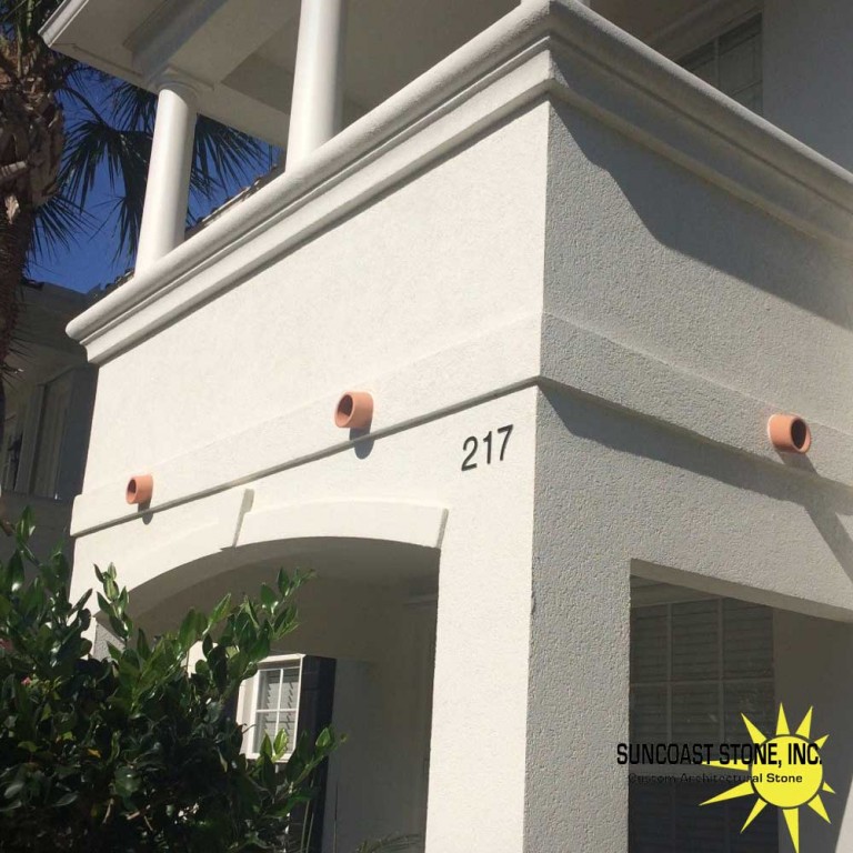 Spanish style terracotta clay attic gable vent tubes