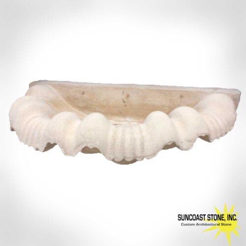 half clam shell water feature wall bowl
