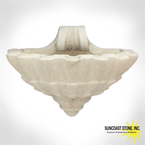 art deco wall water feature bowl scallop design