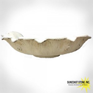 flower petal wall bowl water feature concrete