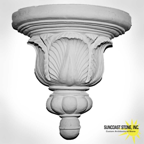 br83 half round top leaf bracket corbel