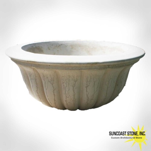 clean ribbed bowl 45 inch diameter max, 19 inch tall