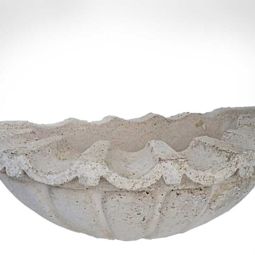 24 inch wide art deco wall bowl for water feature light texture concrete