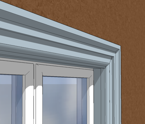 3d rendering of window casing