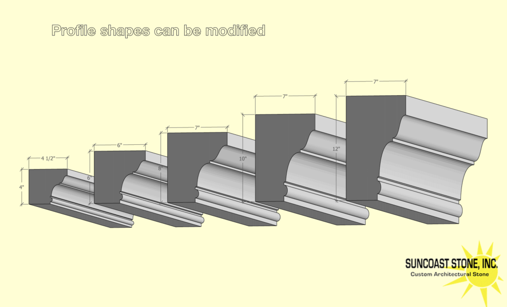 H1 Header / Crown molding profile Suncoast Stone