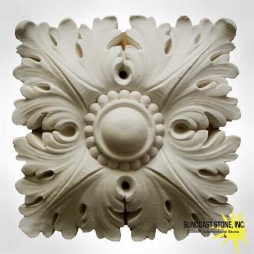 acanthus leaf rosette with center circle and beads