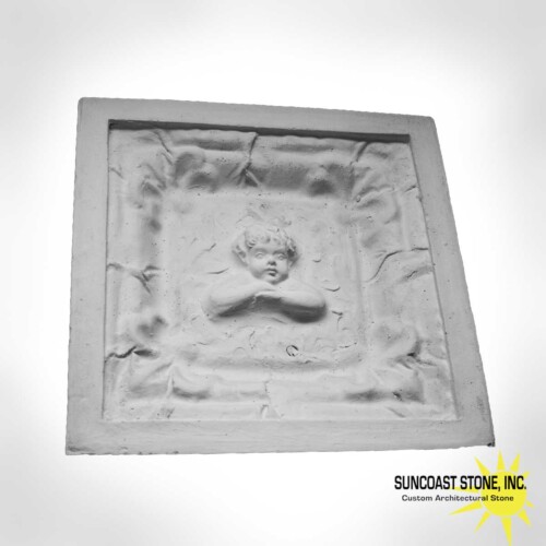 cherub medallion tile concrete or plaster