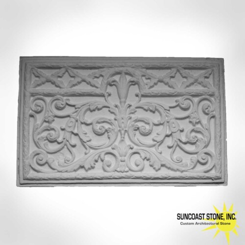 16x10 stone medallion ornate filigree tile