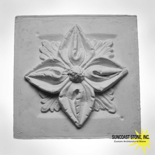 9 inch concrete flower rosette