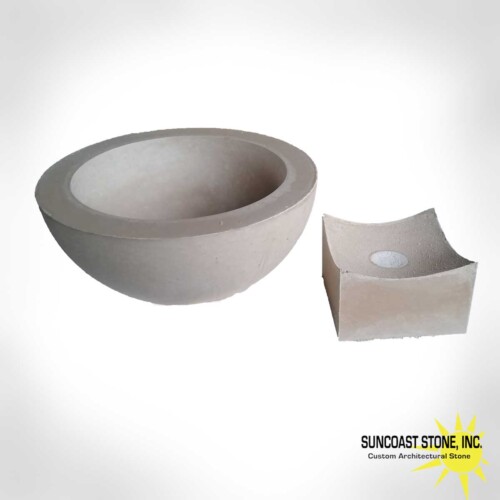 modern style concrete bowl 22 inch diameter